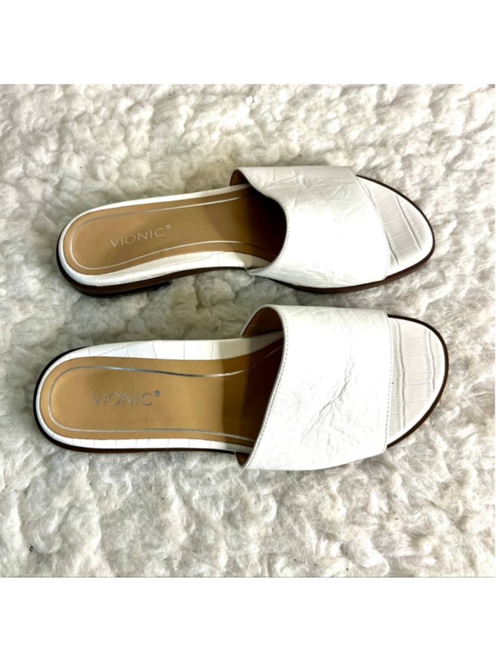 Vionic Citrine Demi slide sandals in white leather women size 7 - Picture 5 of 8